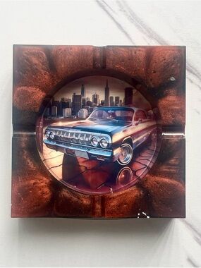 1964 Chevy Impala Lowrider Collectible Resin Ashtray Handmade Classic Car Gift